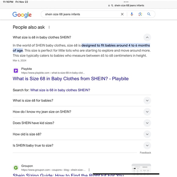 SHEIN Elastic Waist Distressed Infant Baby Denim Blue Jeans Size 68 is 4-6 Mon. - Picture 14 of 14